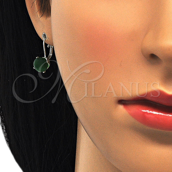 Sterling Silver Ring — Leverback Earring with Green Cubic Zirconia Polished 02.63. — alternate product view — SKU 124432 | Plata 925 anillo — Leverback Earring with Green Cubic Zirconia pulido 02.63. — SKU 124432