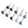 Sterling Silver Leverback Earring, with Green Cubic Zirconia, Polished, Rhodium Finish, 02.63.2622.3
