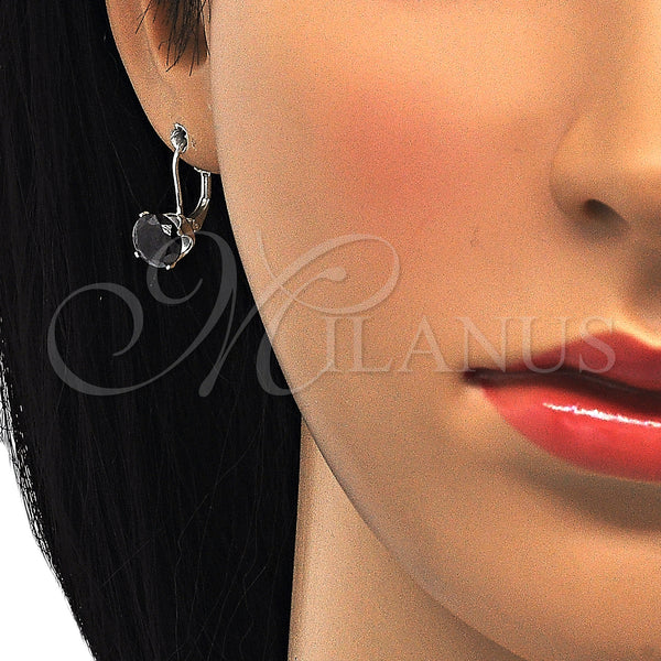 Sterling Silver Ring — Leverback Earring with Black Cubic Zirconia Polished 02.63. — alternate product view — SKU 124433 | Plata 925 anillo — Leverback Earring with negro Cubic Zirconia pulido 02.63. — SKU 124433