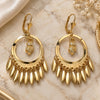 Oro Laminado Chandelier Earring, Gold Filled Style Owl Design, Polished, Golden Finish, 02.32.0540.1