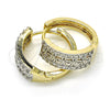 Oro Laminado Huggie Hoop, Gold Filled Style with White Cubic Zirconia, Polished, Two Tone, 02.210.0147.20
