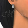 Rhodium Gold Filled Huggie Hoop, with White Cubic Zirconia, Polished, Rhodium Finish, 02.210.0147.1.20