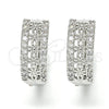 Rhodium Gold Filled Huggie Hoop, with White Cubic Zirconia, Polished, Rhodium Finish, 02.210.0147.1.20