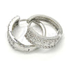Rhodium Gold Filled Huggie Hoop, with White Cubic Zirconia, Polished, Rhodium Finish, 02.210.0147.1.20