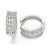 Rhodium Gold Filled Huggie Hoop, with White Cubic Zirconia, Polished, Rhodium Finish, 02.210.0147.1.20