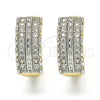 Oro Laminado Huggie Hoop, Gold Filled Style with White Cubic Zirconia, Polished, Two Tone, 02.210.0148.20