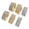 Oro Laminado Huggie Hoop, Gold Filled Style with White Cubic Zirconia, Polished, Two Tone, 02.210.0148.20