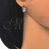 Oro Laminado Huggie Hoop, Gold Filled Style with White Cubic Zirconia, Polished, Two Tone, 02.210.0149.15