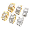 Oro Laminado Huggie Hoop, Gold Filled Style with White Cubic Zirconia, Polished, Two Tone, 02.210.0149.15