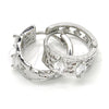 Rhodium Gold Filled Huggie Hoop, with White Cubic Zirconia, Polished, Rhodium Finish, 02.210.0149.1.15