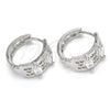 Rhodium Gold Filled Huggie Hoop, with White Cubic Zirconia, Polished, Rhodium Finish, 02.210.0149.1.15