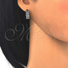 Oro Laminado Huggie Hoop, Gold Filled Style with White Cubic Zirconia, Polished, Two Tone, 02.210.0150.20