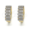Oro Laminado Huggie Hoop, Gold Filled Style with White Cubic Zirconia, Polished, Two Tone, 02.210.0150.20
