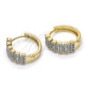 Oro Laminado Huggie Hoop, Gold Filled Style with White Cubic Zirconia, Polished, Two Tone, 02.210.0150.20