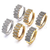 Oro Laminado Huggie Hoop, Gold Filled Style with White Cubic Zirconia, Polished, Two Tone, 02.210.0150.20