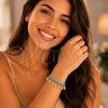 Oro Laminado Charm Bracelet, Gold Filled Style Owl and Ball Design, with Turquoise Opal, Polished, Golden Finish, 03.32.0123.07 (7 Inches Length)