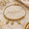 Oro Laminado Charm Bracelet, Gold Filled Style Owl and Ball Design, Polished, Golden Finish, 03.32.0129.07 (7 Inches Length)