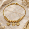 Oro Laminado Charm Bracelet, Gold Filled Style Turtle and Ball Design, Polished, Golden Finish, 03.32.0130.07 (7 Inches Length)
