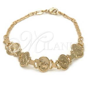 Gold Filled Bracelet — Fancy Bracelet Elephant and Mariner Design Polished 03.32. — main product view — SKU 124498 | Oro Laminado brazalete — elegante Bracelet Elephant and Mariner diseño pulido 03.32. — SKU 124498
