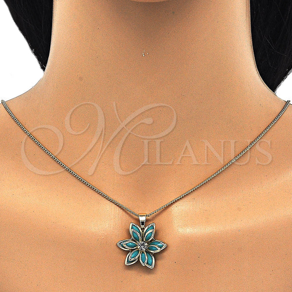 Gold Filled Ring — Earring and Pendant Adult Set Flower Design with — alternate product view — SKU 124500 | Oro Laminado anillo — Earring and Pendant Adult Set flor diseño with — SKU 124500