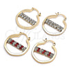 Oro Laminado Small Hoop, Gold Filled Style with White Crystal, Polished, Golden Finish, 02.122.0097.25