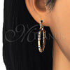 Oro Laminado Medium Hoop, Gold Filled Style with White Crystal, Polished, Golden Finish, 02.122.0098.30
