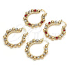 Oro Laminado Medium Hoop, Gold Filled Style with White Crystal, Polished, Golden Finish, 02.122.0099.30