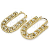 Oro Laminado Small Hoop, Gold Filled Style with White Crystal, Diamond Cutting Finish, Golden Finish, 02.122.0101.25