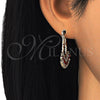 Oro Laminado Small Hoop, Gold Filled Style with Garnet and White Cubic Zirconia, Polished, Golden Finish, 02.122.0103.1.20