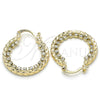 Oro Laminado Small Hoop, Gold Filled Style with White Crystal, Diamond Cutting Finish, Golden Finish, 02.122.0104.25