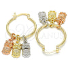 Oro Laminado Small Hoop, Gold Filled Style Owl Design, Polished, Tricolor, 02.63.2629.1.25