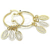 Oro Laminado Small Hoop, Gold Filled Style Guadalupe Design, Polished, Golden Finish, 02.63.2631.25