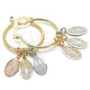 Oro Laminado Small Hoop, Gold Filled Style Guadalupe Design, Polished, Tricolor, 02.63.2631.1.25