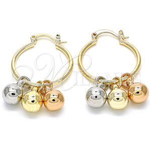 Gold Filled Hoop Earrings — Small Hoop Polished Tricolor 02.63. — main product view — SKU 124581 | Oro Laminado aretes de aro — Small Hoop pulido Tricolor 02.63. — SKU 124581