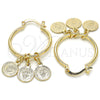 Oro Laminado Small Hoop, Gold Filled Style San Benito Design, Polished, Golden Finish, 02.63.2633.25