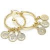 Oro Laminado Small Hoop, Gold Filled Style San Benito Design, Polished, Golden Finish, 02.63.2633.25