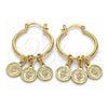 Oro Laminado Small Hoop, Gold Filled Style San Benito Design, Polished, Golden Finish, 02.63.2633.25