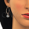 Oro Laminado Small Hoop, Gold Filled Style San Benito Design, Polished, Tricolor, 02.63.2633.1.25