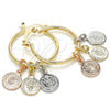 Oro Laminado Small Hoop, Gold Filled Style San Benito Design, Polished, Tricolor, 02.63.2633.1.25
