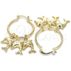Oro Laminado Small Hoop, Gold Filled Style Dolphin Design, Polished, Golden Finish, 02.63.2634.25