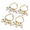 Oro Laminado Small Hoop, Gold Filled Style Dolphin Design, Polished, Golden Finish, 02.63.2634.25