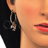 Oro Laminado Small Hoop, Gold Filled Style Dolphin Design, Polished, Tricolor, 02.63.2634.1.25