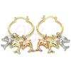 Oro Laminado Small Hoop, Gold Filled Style Dolphin Design, Polished, Tricolor, 02.63.2634.1.25