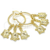 Oro Laminado Small Hoop, Gold Filled Style Turtle Design, Polished, Golden Finish, 02.63.2637.25