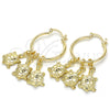 Oro Laminado Small Hoop, Gold Filled Style Turtle Design, Polished, Golden Finish, 02.63.2637.25