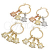 Oro Laminado Small Hoop, Gold Filled Style Turtle Design, Polished, Golden Finish, 02.63.2637.25