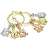 Oro Laminado Small Hoop, Gold Filled Style Turtle Design, Polished, Tricolor, 02.63.2637.1.25