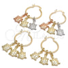 Oro Laminado Small Hoop, Gold Filled Style Turtle Design, Polished, Tricolor, 02.63.2637.1.25