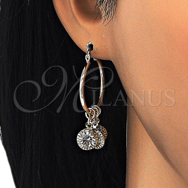 Gold Filled Hoop Earrings — Small Hoop with White Crystal Polished 02.63. — main product view — SKU 124592 | Oro Laminado aretes de aro — Small Hoop with cristal blanco pulido 02.63. — SKU 124592