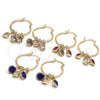 Oro Laminado Small Hoop, Gold Filled Style with White Crystal, Polished, Golden Finish, 02.63.2638.25